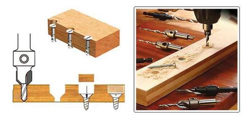 硬質(zhì)合金木工沉孔鉆安裝錐頭木螺絲使用方法步驟